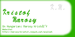 kristof marosy business card